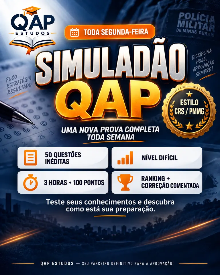 SIMULADÃO QAP — UMA NOVA PROVA COMPLETA TODA SEMANA